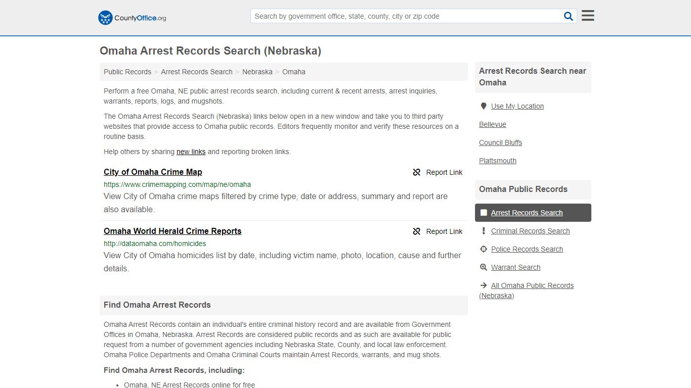 Arrest Records Search - Omaha, NE (Arrests & Mugshots) - County Office
