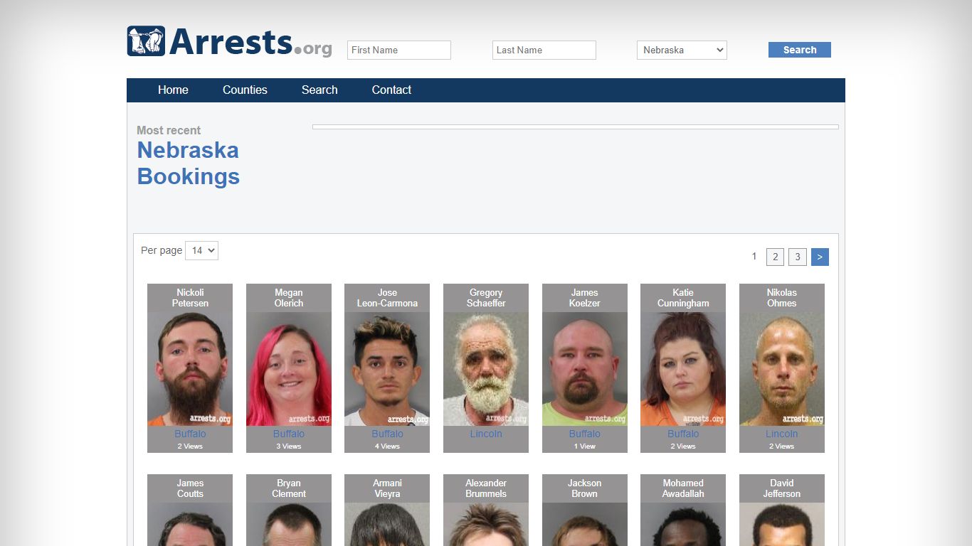 Nebraska Arrests and Inmate Search